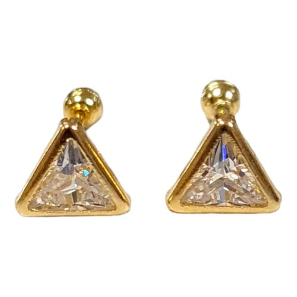Par De Broqueles Con Piedra Sintética 1131894 Oro, 10 K, 0.01 Grs