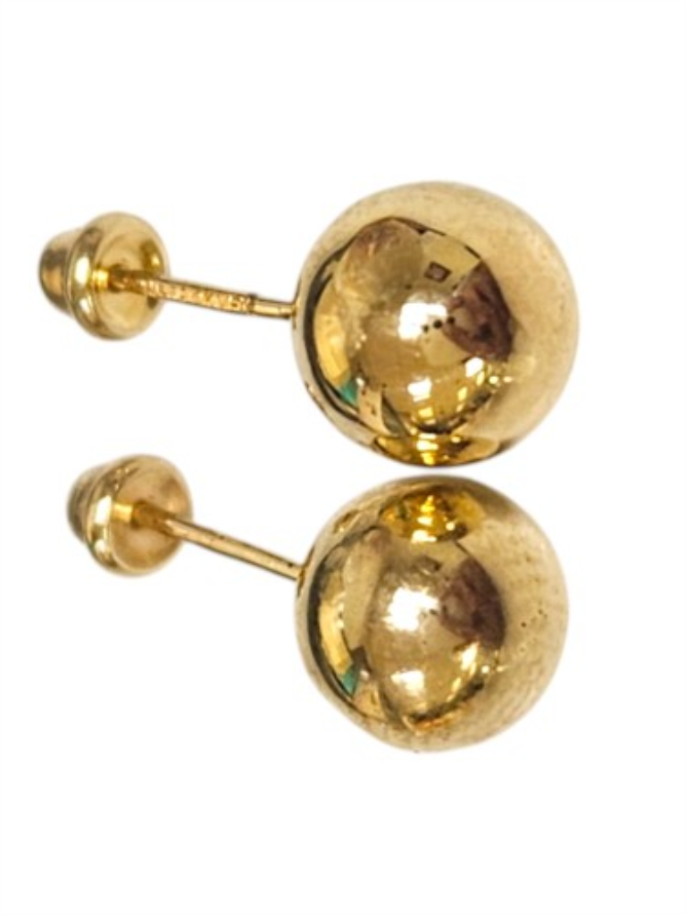 Par De Broqueles Bola Oro, 10 K, 0.30 Grs