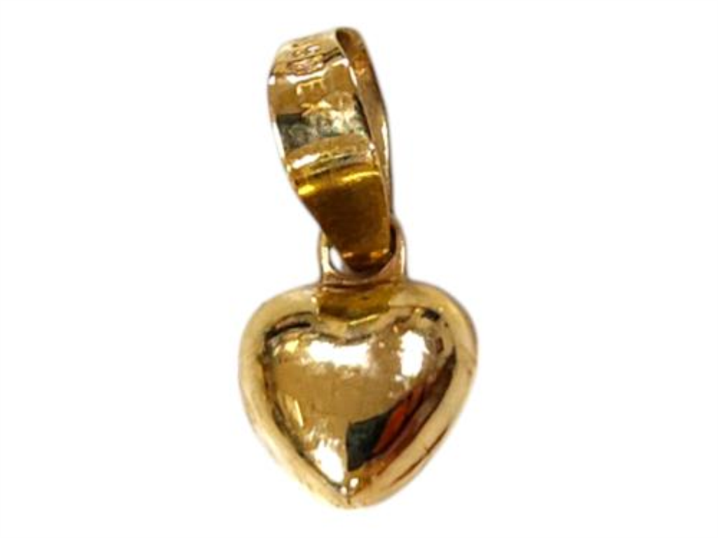 Dije Corazón Hueco Oro, 10 K, 0.30 Grs