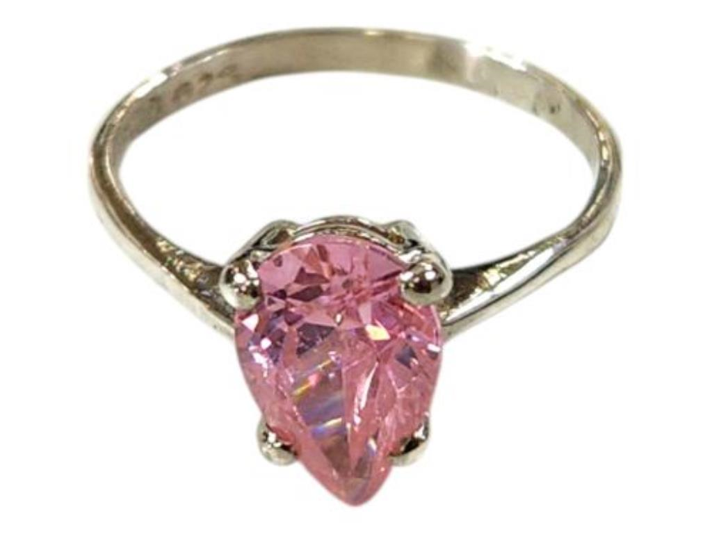 Anillo Con Piedra Sintética Plata, 925 K, 2.00 Grs, Talla 7.5
