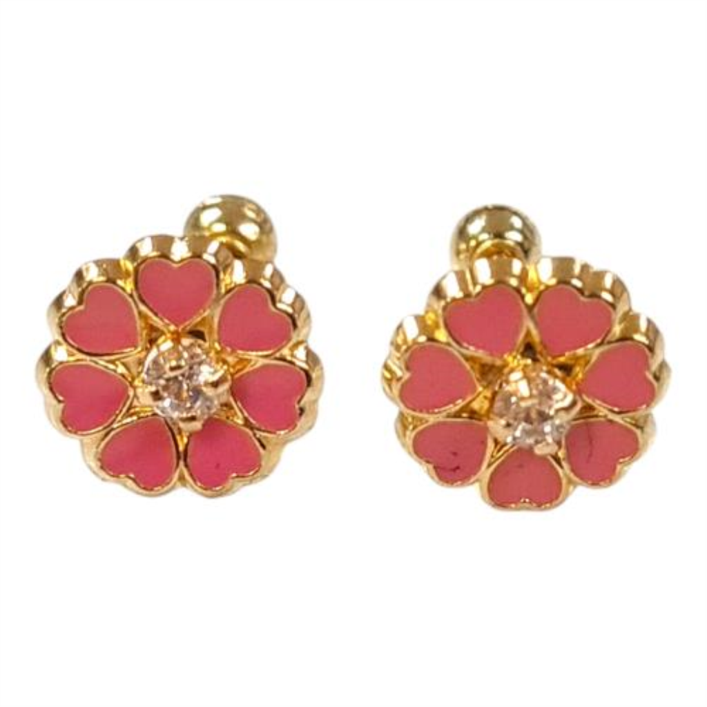 Par De Broqueles Flor Oro, 10 K, 0.30 Grs