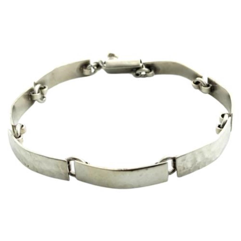 Esclava Con Placa Intercalada Plata, 925 K, 15.20 Grs, Medida 20 Cm