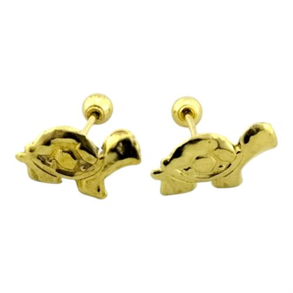 Par De Broqueles Broqueles Tortuga Oro, 10 K, 0.10 Grs