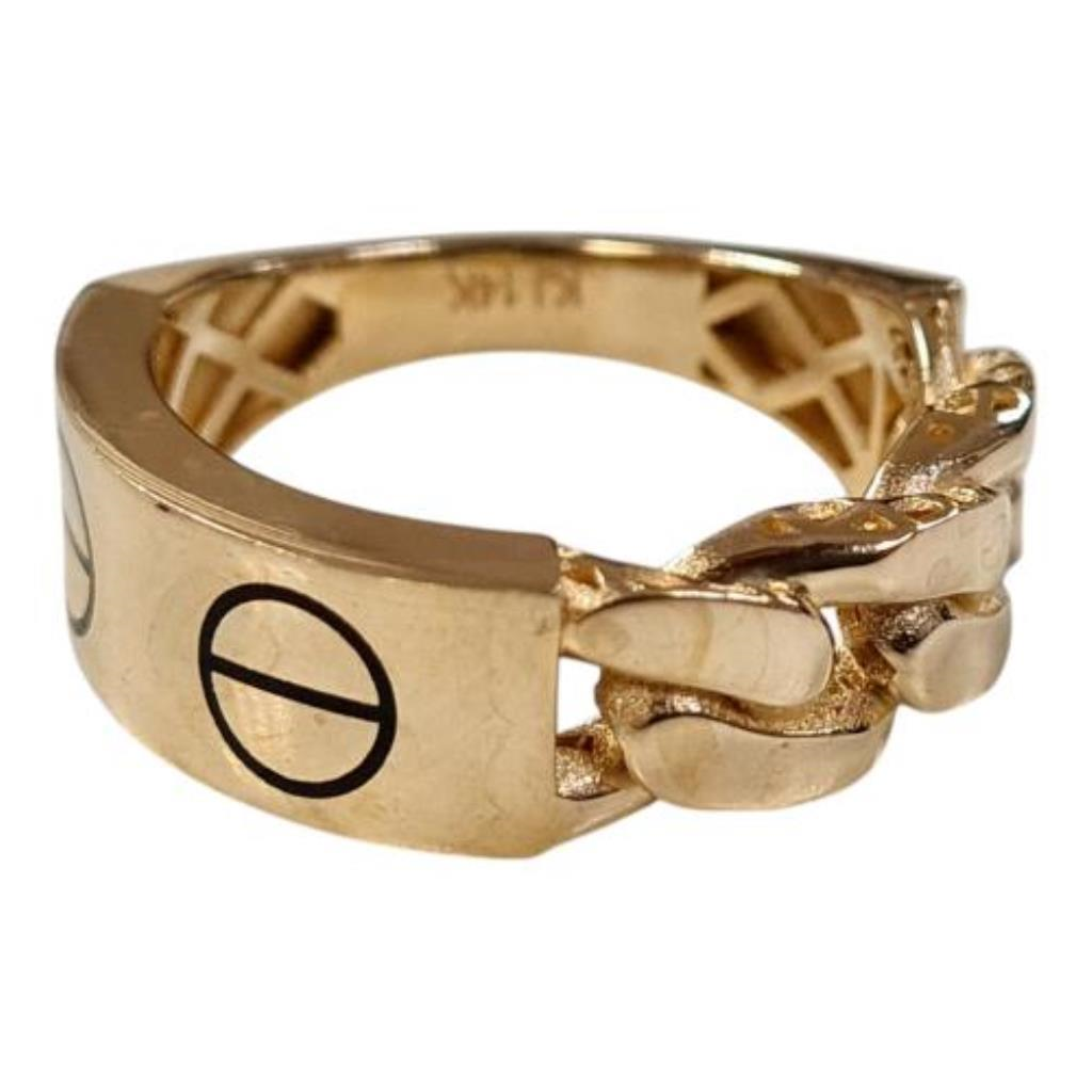 Anillo Moderno Tipo Cartier Oro, 14 K, 4.60 Grs, Talla 8