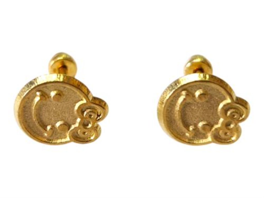 Par De Broqueles Broqueles Carita Oro, 10 K, 0.20 Grs