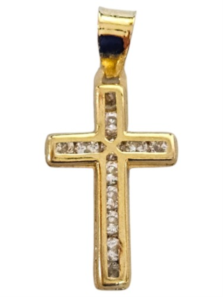 Cruz Con P.s. Oro, 10 K, 0.40 Grs