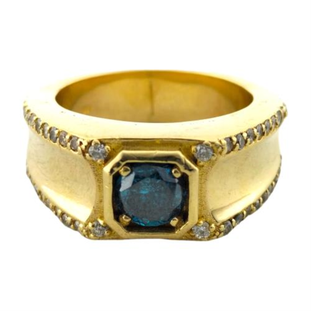 Anillo Con Brillantes Pc Oro, 14 K, 26.30 Grs, 45.00 Puntos , Talla 10