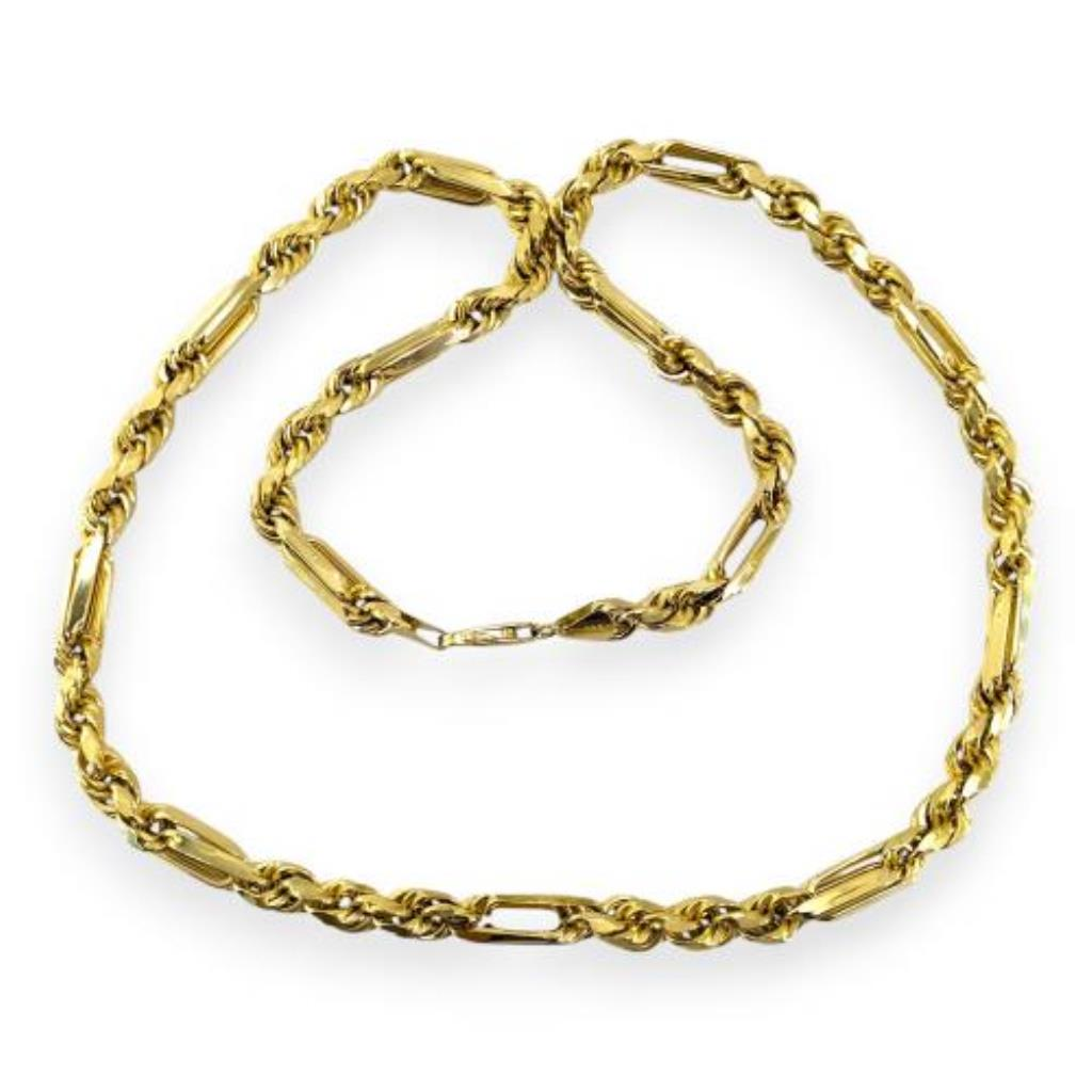 Cadena Torzal Figaro Oro, 14 K, 50.60 Grs, Medida 64 Cm