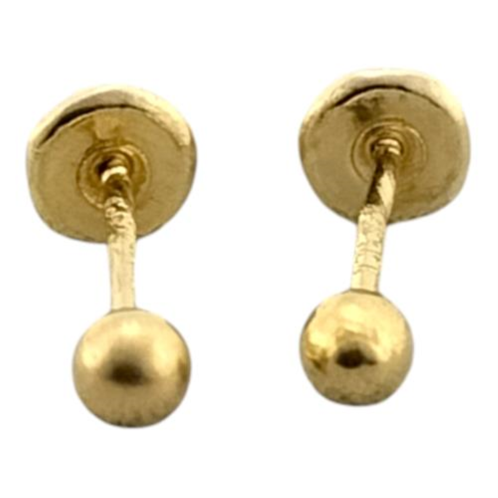 Par De Broqueles Bola Oro, 10 K, 0.20 Grs