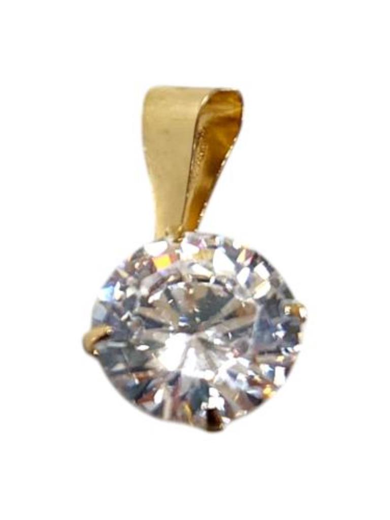 Dije Con Piedra Sintética Oro, 10 K, 0.40 Grs