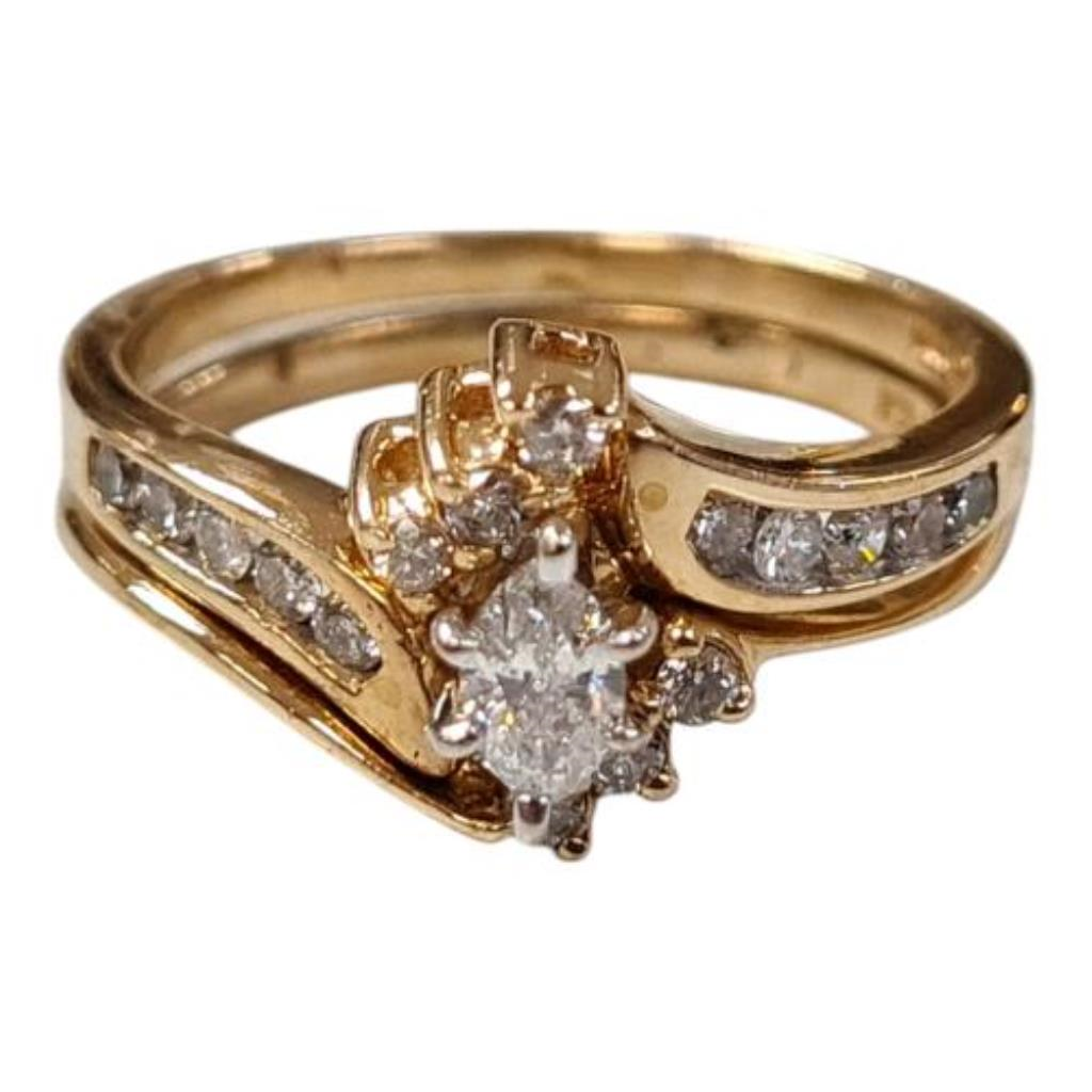 Anillo Dama C/brillantes Oro, 14 K, 4.50 Grs, 17.00 Puntos , Talla 6.5