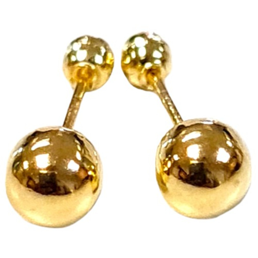 Par De Broqueles Bola Oro, 10 K, 0.30 Grs