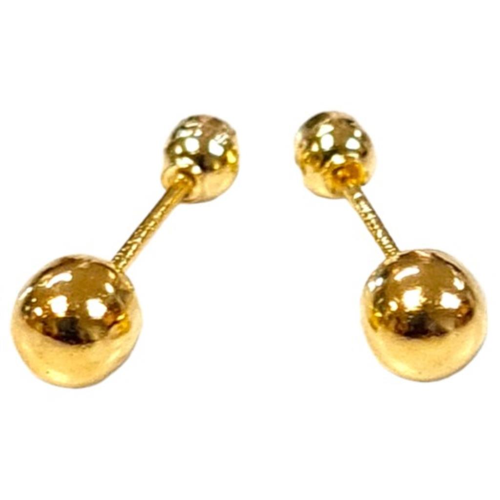 Par De Broqueles Bola Oro, 10 K, 0.10 Grs