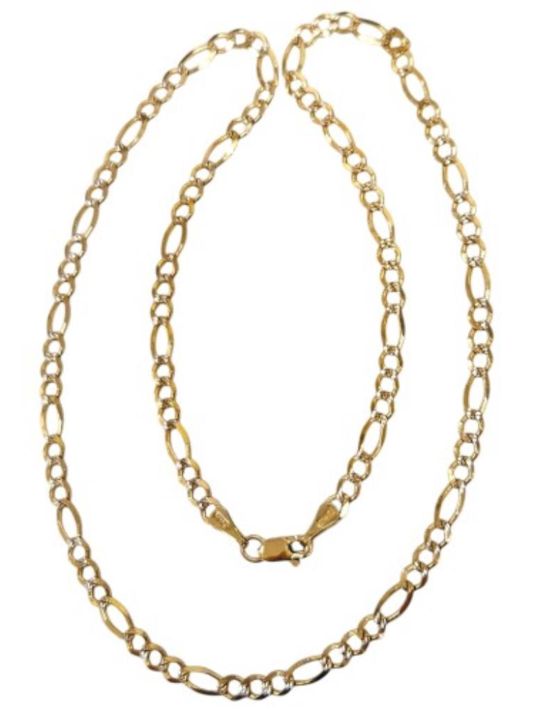 Cadena Cartier Diamantada Oro, 10 K, 5.70 Grs, Medida 46 Cm