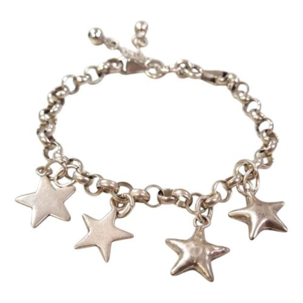 Esclava Con Dijes Plata, 925 K, 19.40 Grs, Medida 20 Cm