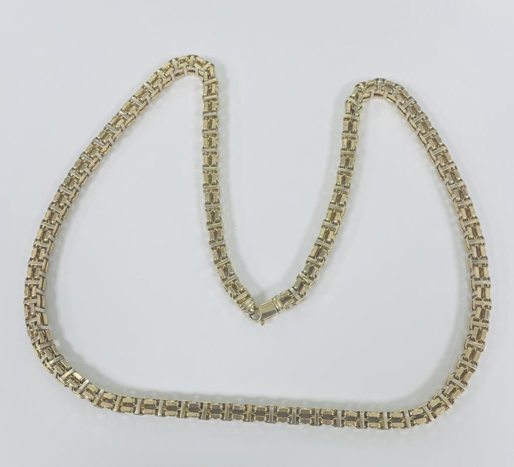 Cadena Moderna Bicolor Oro, 14 K, 49.40 Grs, Medida 68 Cm