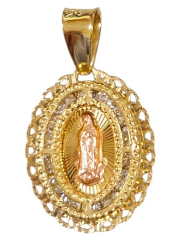 Dije Virgen De Guadalupe C/p.s. Bicolor Oro, 10 K, 0.50 Grs