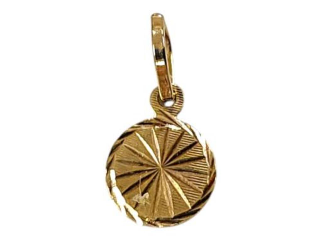Dije Moderno Grabado Oro, 10 K, 0.30 Grs