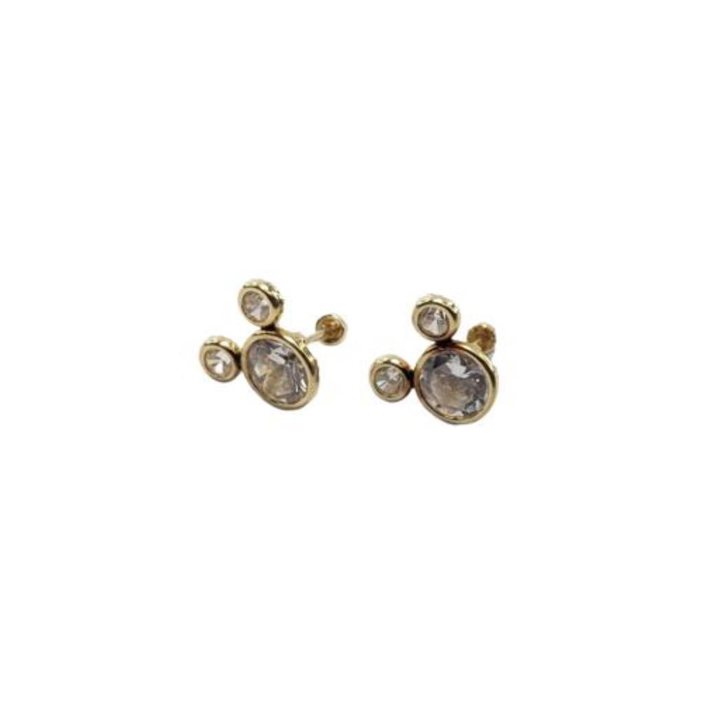 Par De Aretes Con Piedra Sintética Oro, 10 K, 0.50 Grs