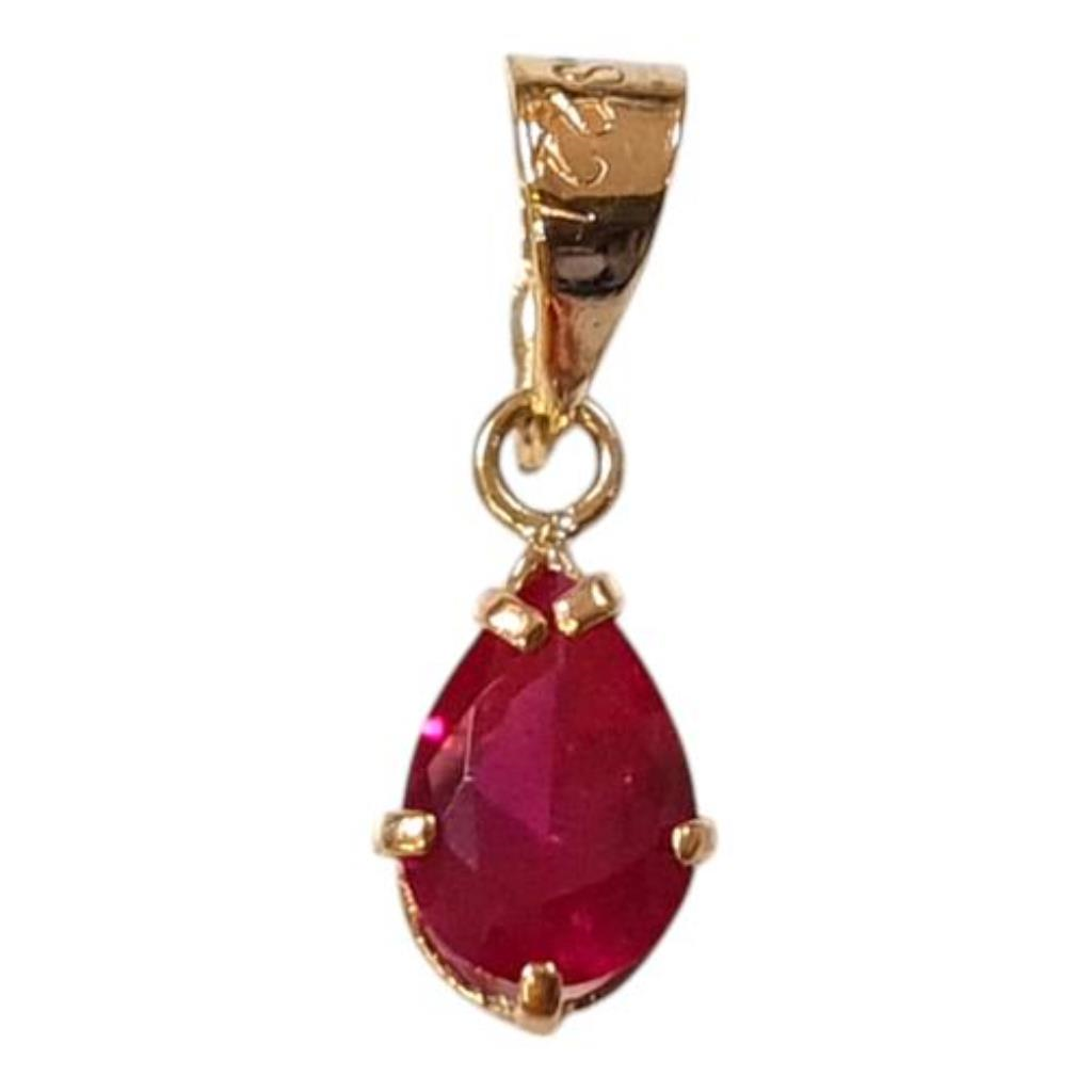Dije Con Piedra Sintética Rosa Oro, 10 K, 0.40 Grs