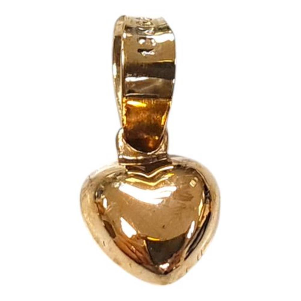 Dije Corazón Hueco Oro, 10 K, 0.30 Grs
