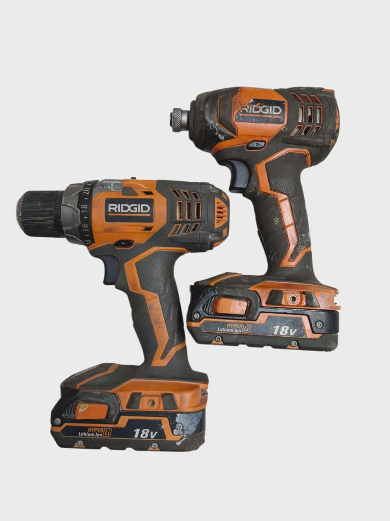Herramienta Inalambrica Kit De 2 Pzas Ridgid, Taladro 1/2", Pistola De Impacto 1/2"