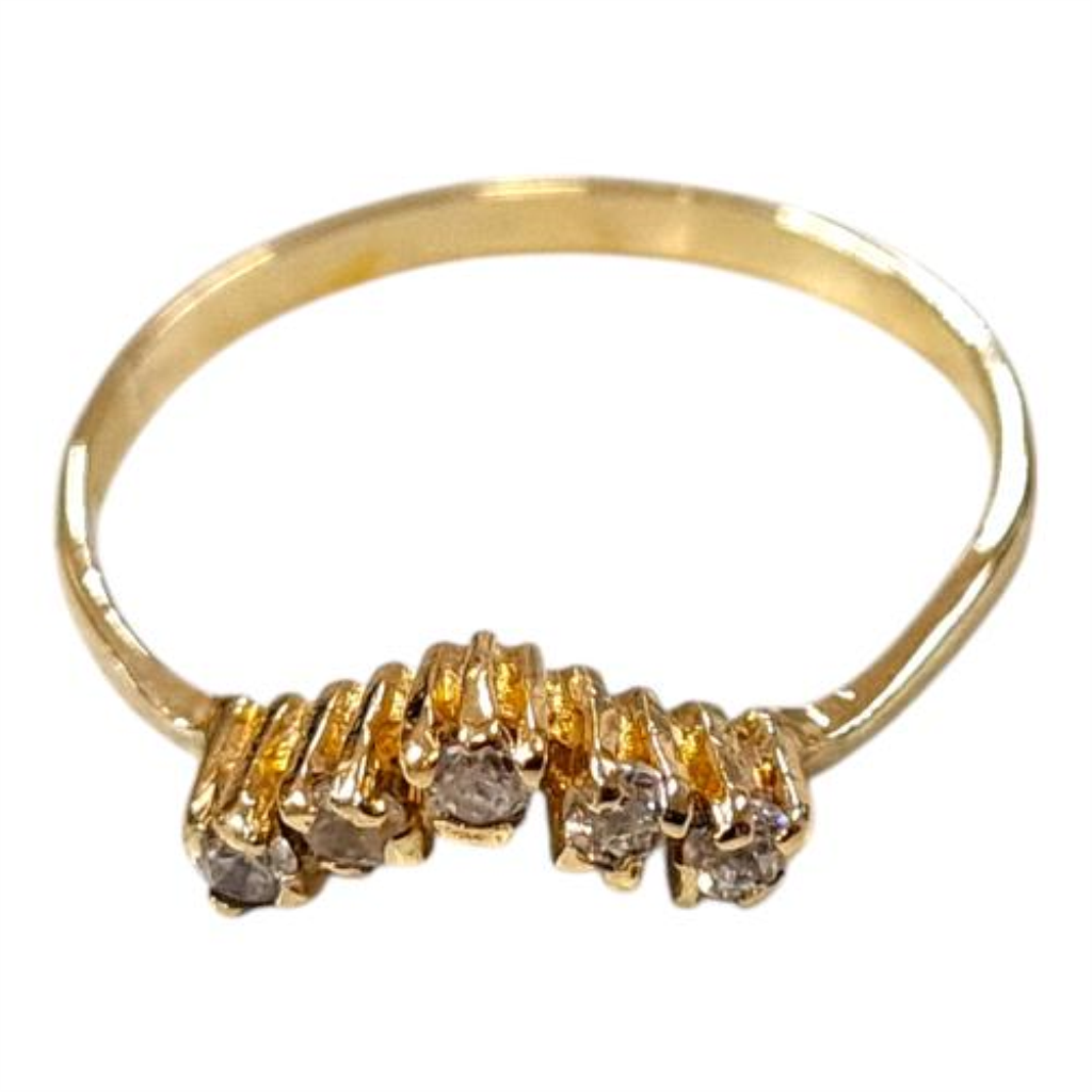 Anillo Con Piedra Sintética Oro, 10 K, 1.30 Grs, Talla 6.5