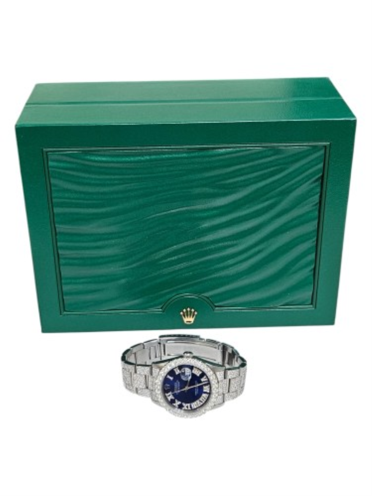  Reloj Rolex O. P.  Datejust Cristal Rayado Con Diamantes Con Caja 