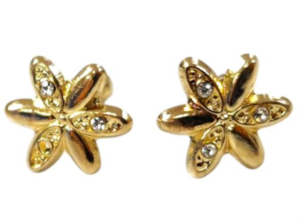 Par De Broqueles Flor Oro, 10 K, 0.20 Grs