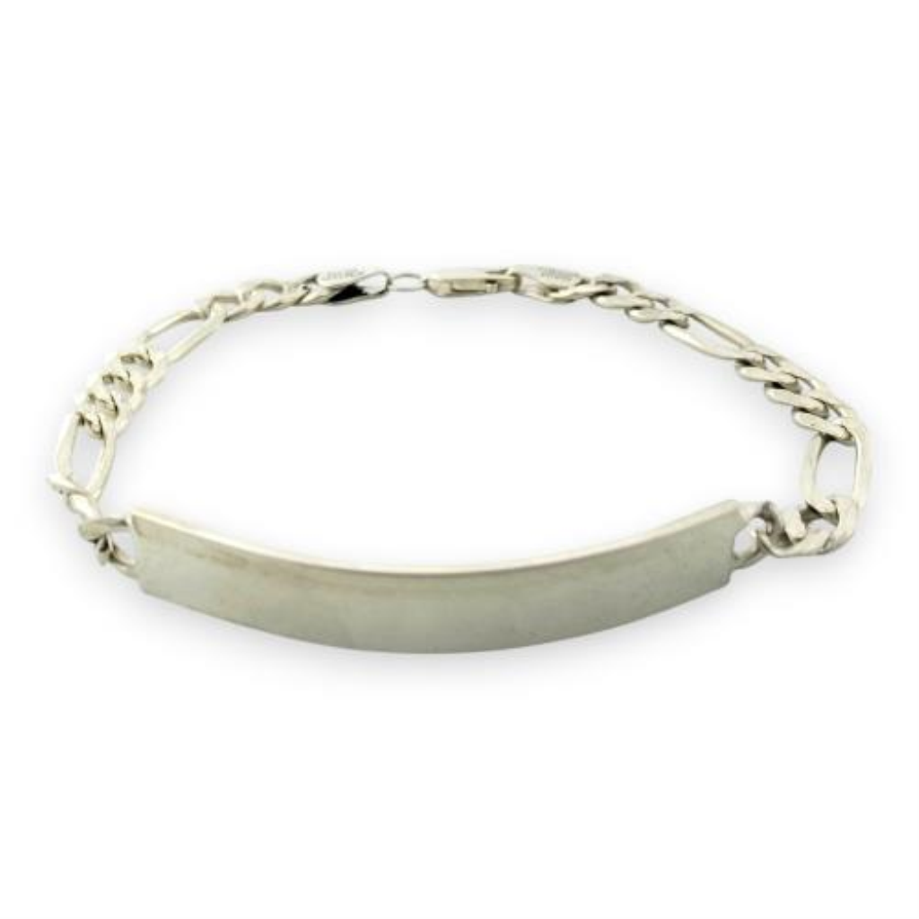 Esclava Con Placa Plata, 925 K, 12.40 Grs, Medida 21 Cm