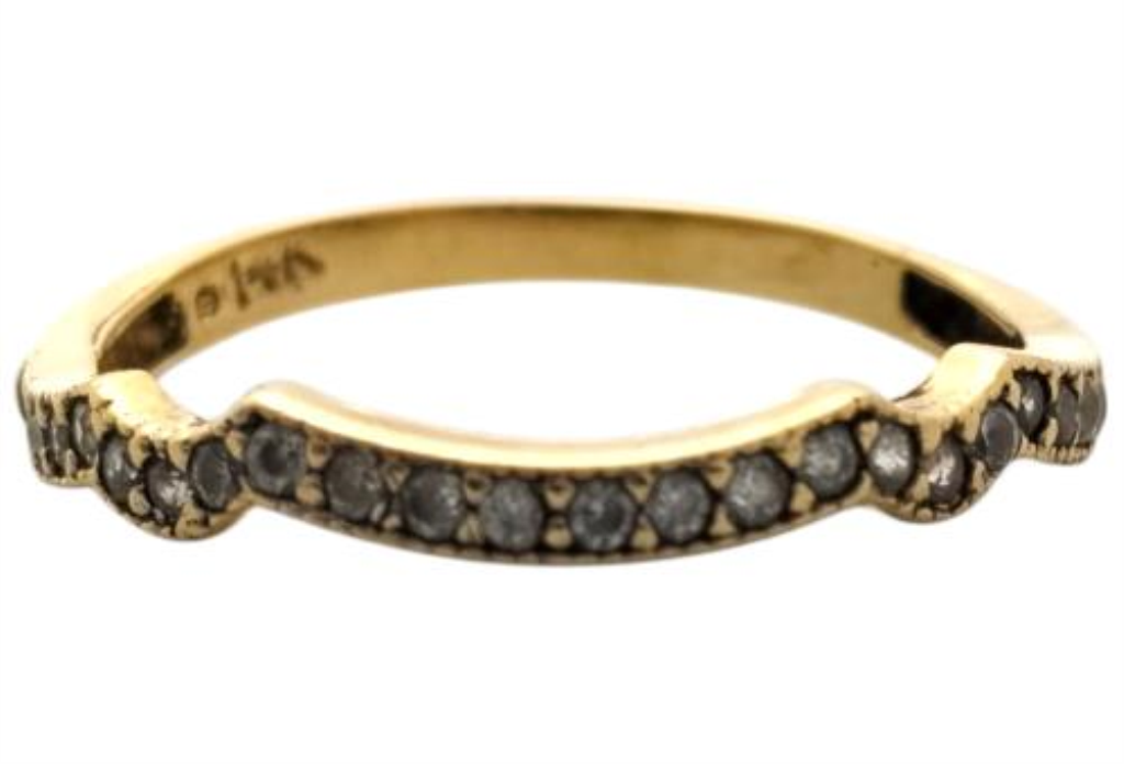 Anillo Con Piedra Sintética Oro, 14 K, 1.30 Grs, Talla 6.5