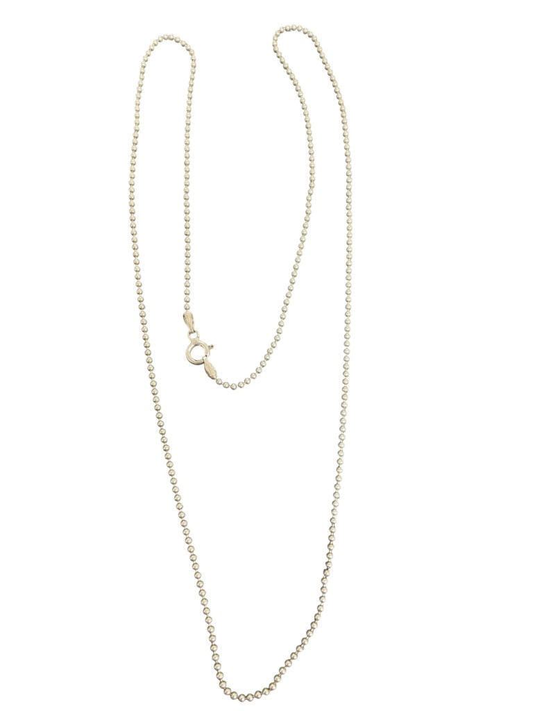 Cadena De Bolitas Plata, 925 K, 4.00 Grs, Medida 54 Cm