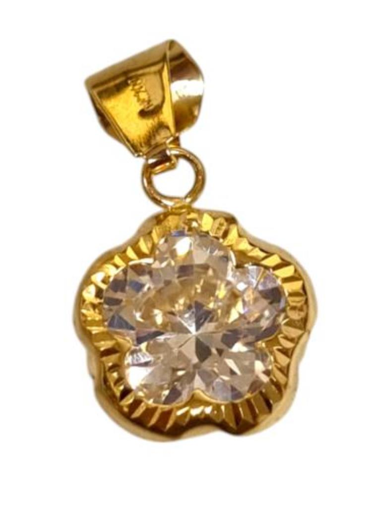 Dije Con Piedra Sintética Oro, 10 K, 0.60 Grs