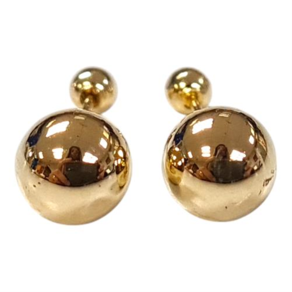 Par De Broqueles Bola Oro, 10 K, 0.30 Grs