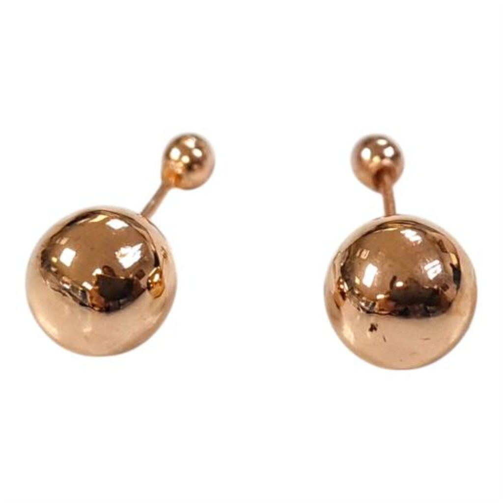 Par De Broqueles Bola Oro, 10 K, 0.40 Grs