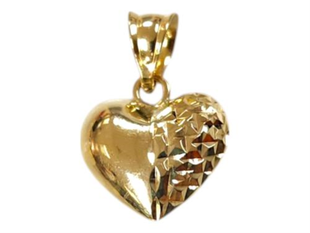 Dije Corazón Grabado Oro, 10 K, 0.50 Grs