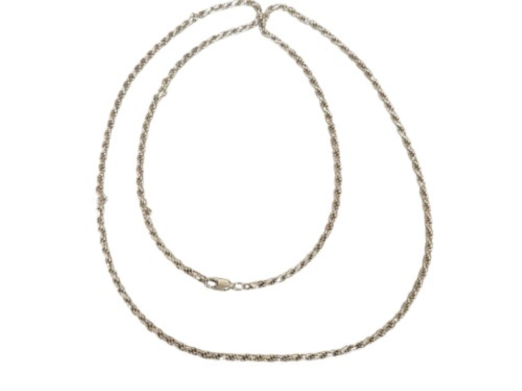 Cadena Torzal Plata, 925 K, 17.60 Grs, Medida 70 Cm