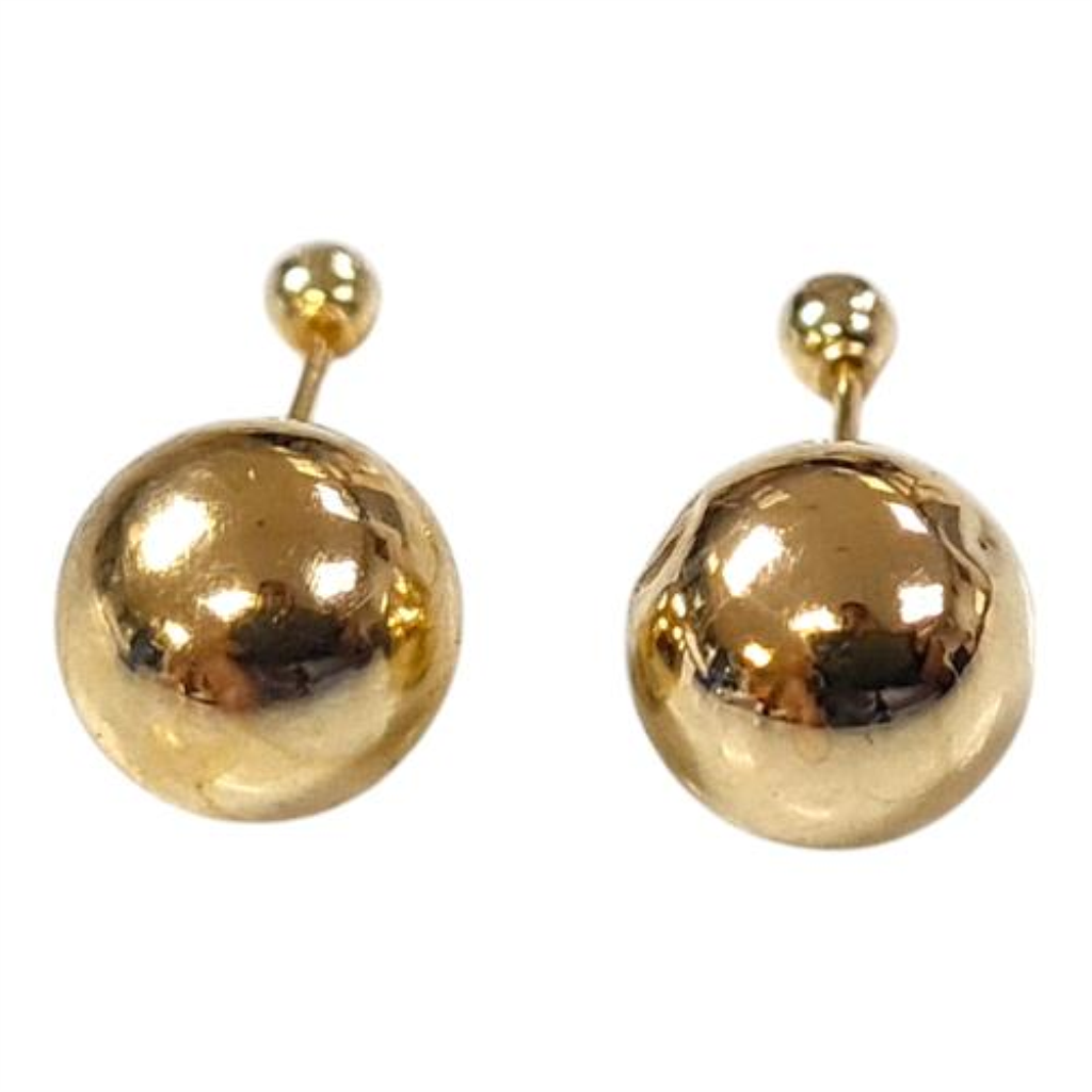 Par De Broqueles Bola Oro, 10 K, 0.40 Grs