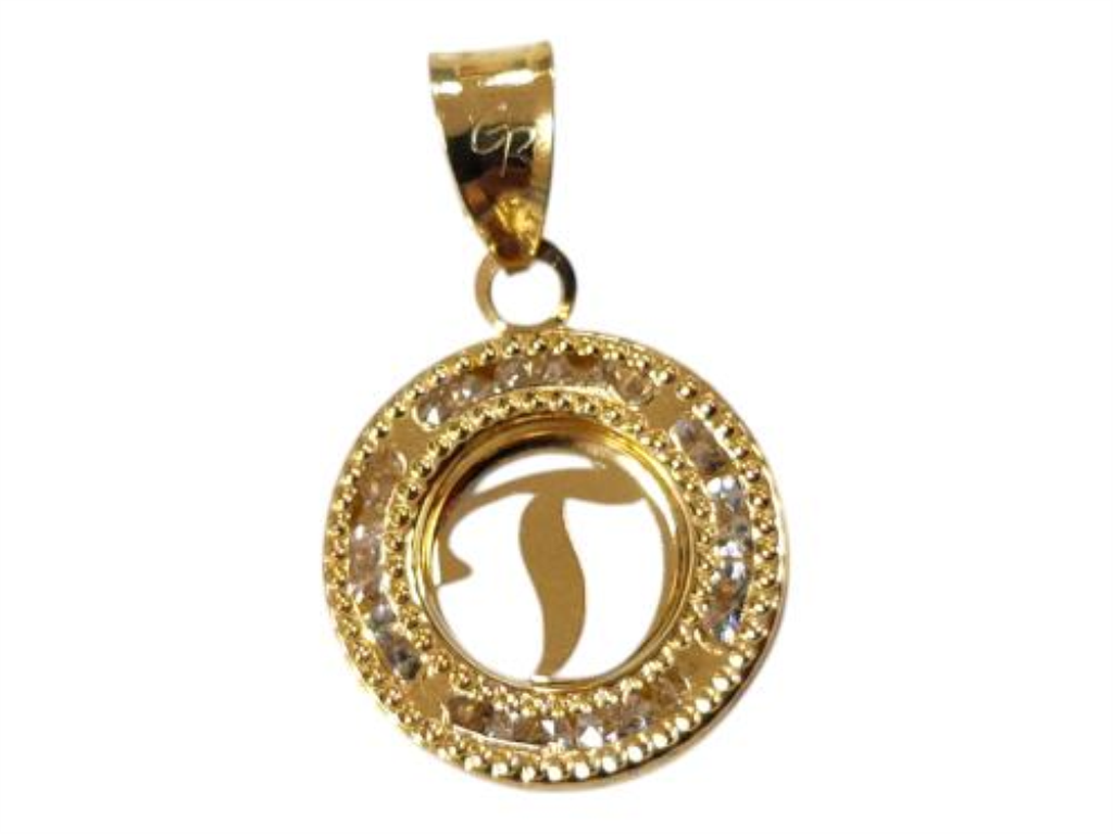 Dije Con Inicial *t*  C/ P.s Oro, 10 K, 0.50 Grs
