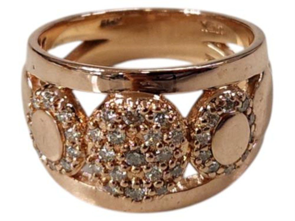Anillo Con Brillantes O.r. Oro, 14 K, 7.60 Grs, 37.00 Puntos , Talla 7