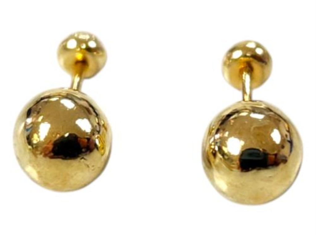 Par De Broqueles Bola Oro, 10 K, 0.20 Grs