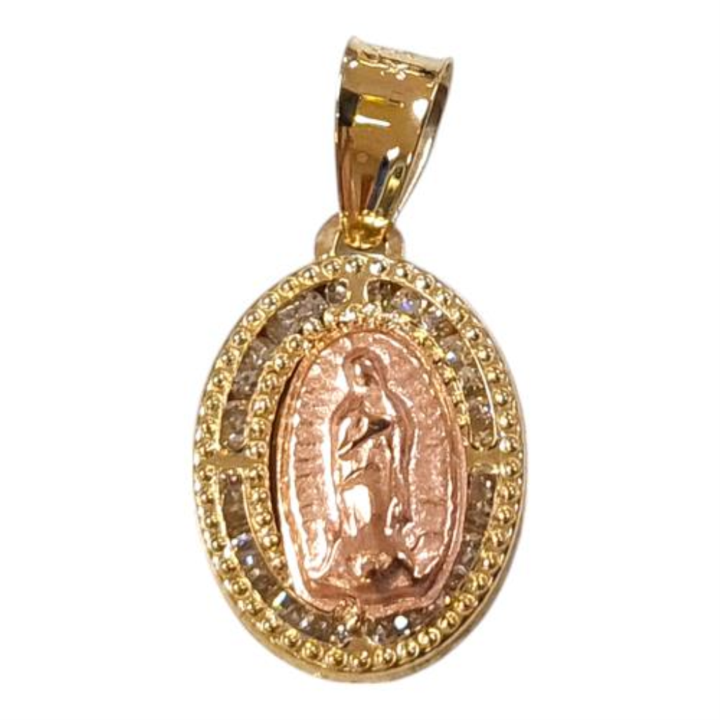 Medalla Virgen Bicolor C/p.s. Oro, 10 K, 0.50 Grs