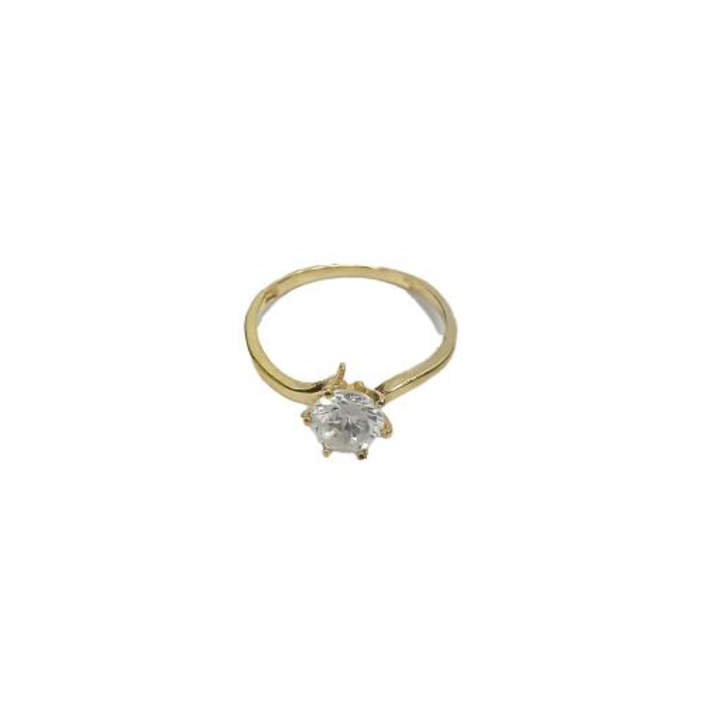 Anillo Solitario Con P.s. Oro, 14 K, 1.60 Grs, Talla 6