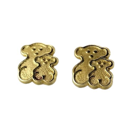 Par De Broqueles Broqueles Figura De Oso Oro, 10 K, 0.20 Grs
