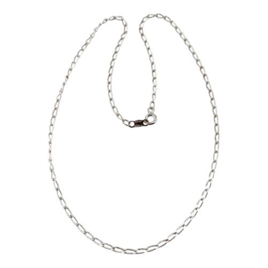 Cadena Delgada Eslabones Plata, 925 K, 2.30 Grs, Medida 38 Cm