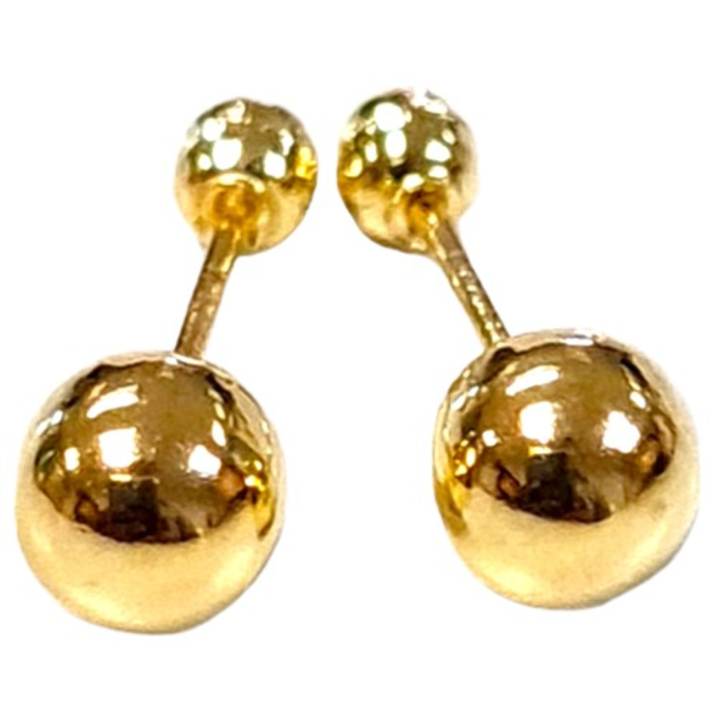Par De Broqueles Bola Oro, 10 K, 0.40 Grs