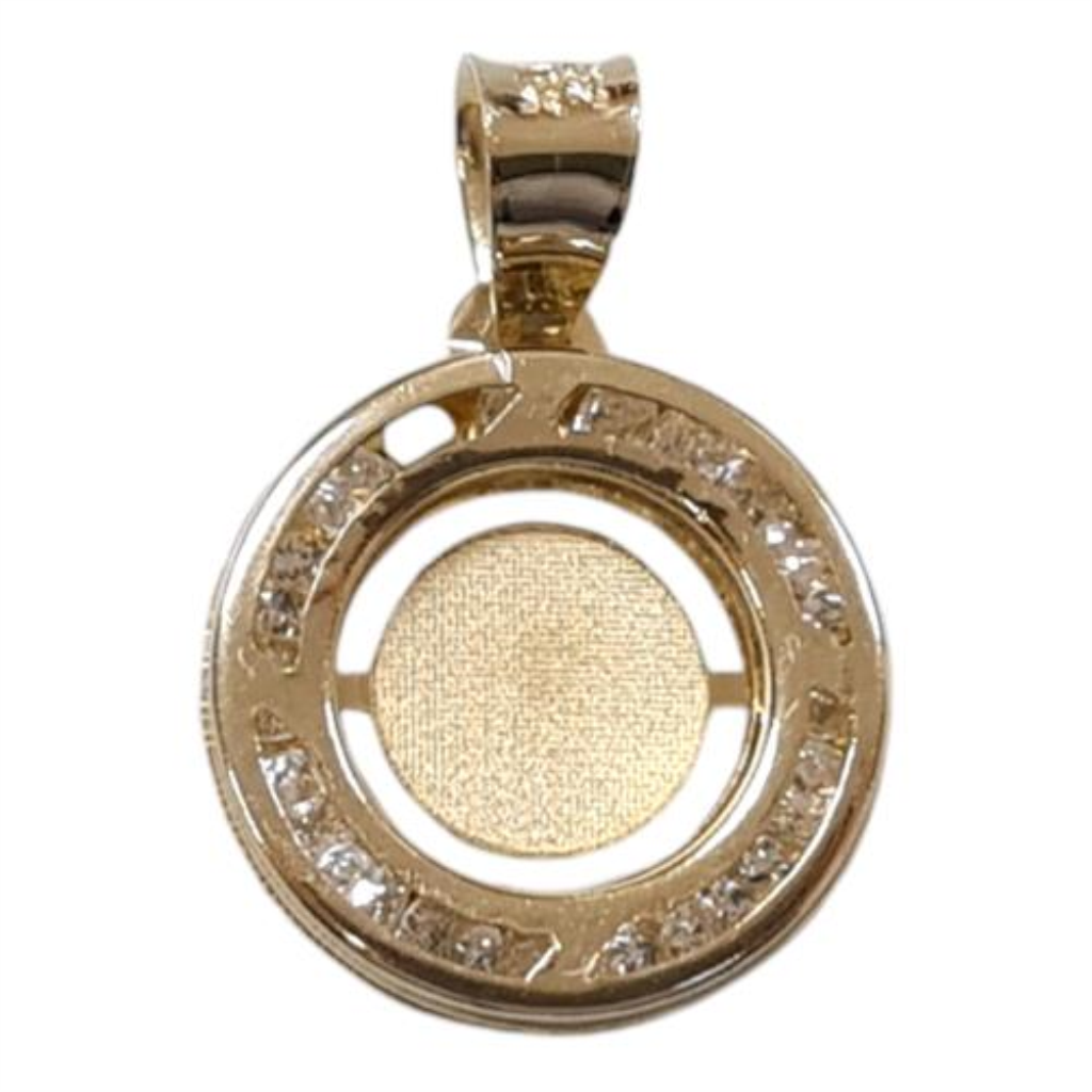 Dije Con Piedra Sintética Oro, 10 K, 0.50 Grs