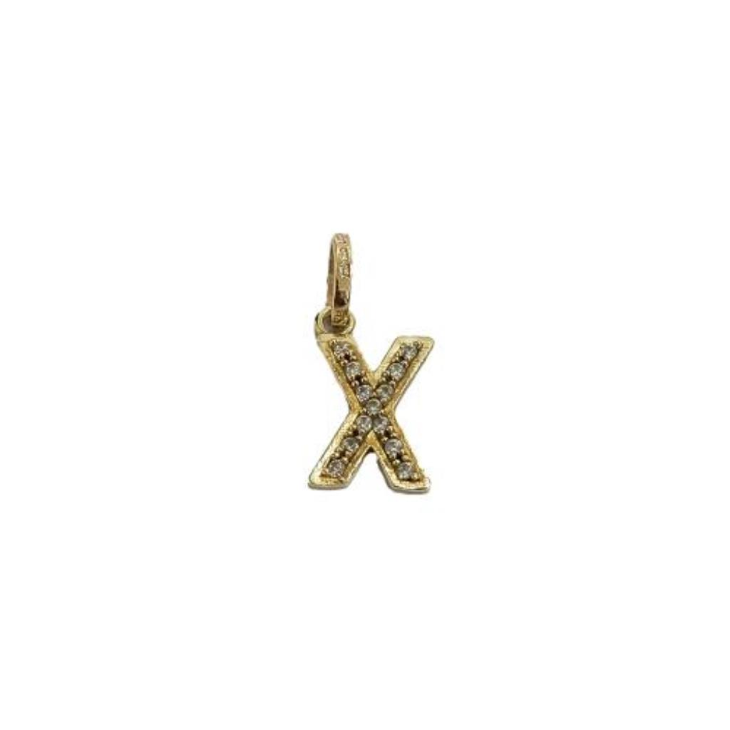 Dije Con Inicial X C/ps Oro, 10 K, 0.80 Grs