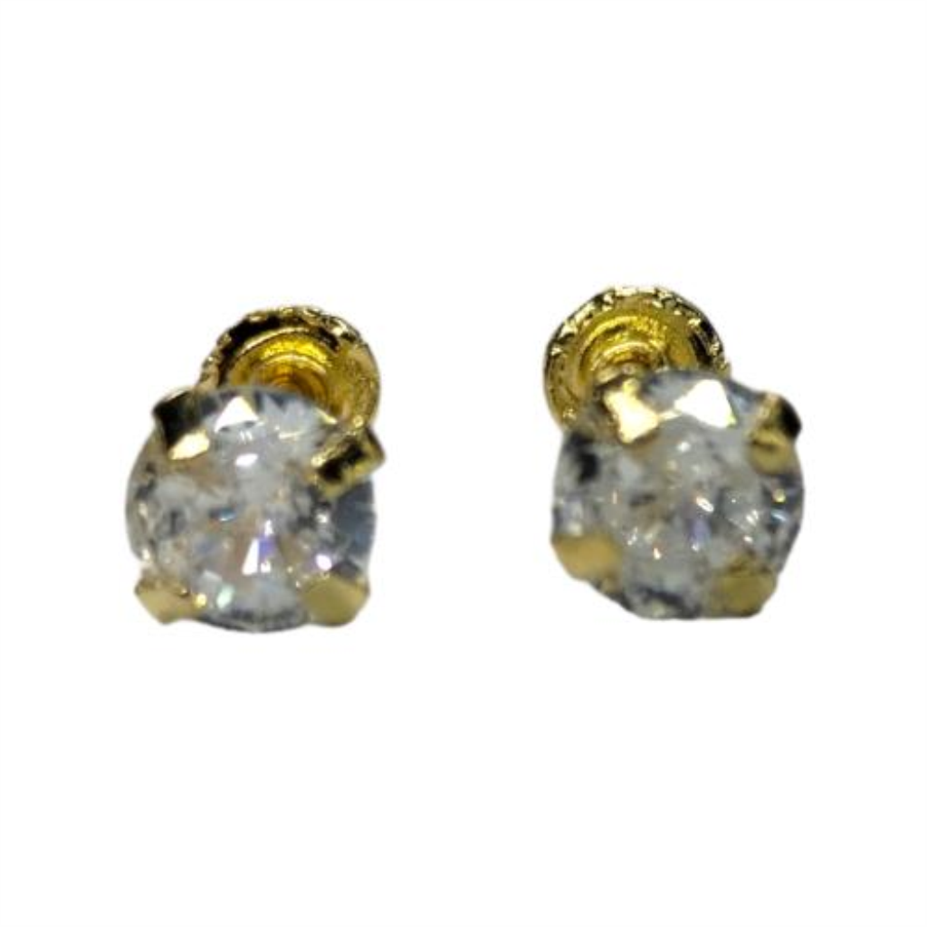 Par De Broqueles Con Piedra Sintética 2026760 Oro, 10 K, 0.01 Grs