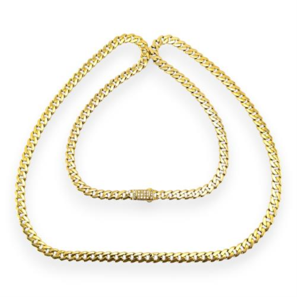 Cadena Eslabones Con Ps En Broche Oro, 14 K, 10.90 Grs, Medida 52 Cm